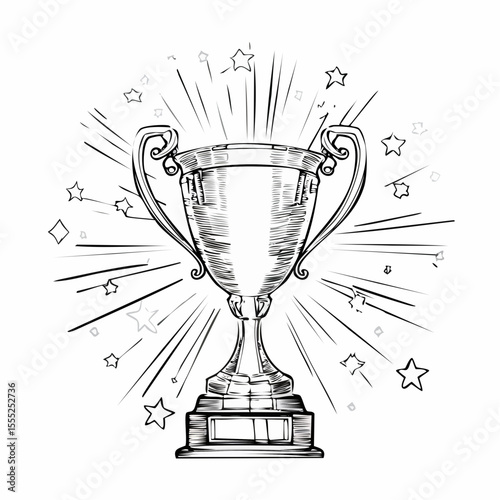 Winner Award Champion Trophy image vector isolated on white Background.