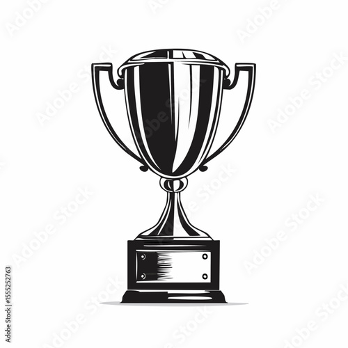 Winner Award Champion Trophy image vector isolated on white Background.