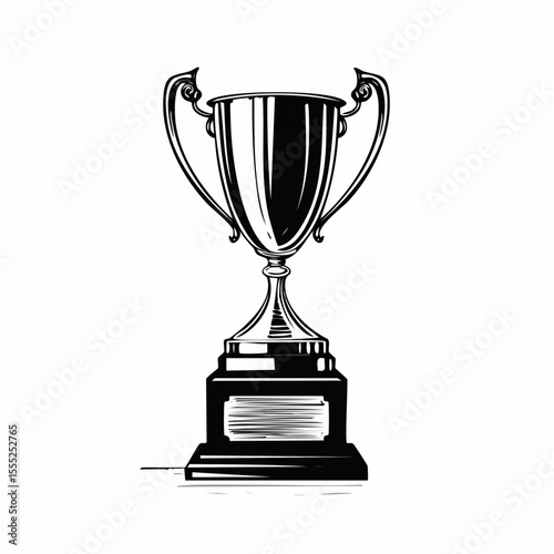 Winner Award Champion Trophy image vector isolated on white Background.