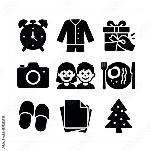 Market Closing Icons. Outline icon set of market closing: closing bell, settlement gavel, red candle,