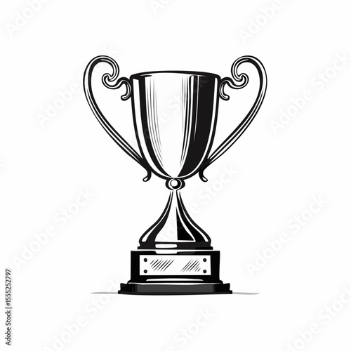 Winner Award Champion Trophy image vector isolated on white Background.