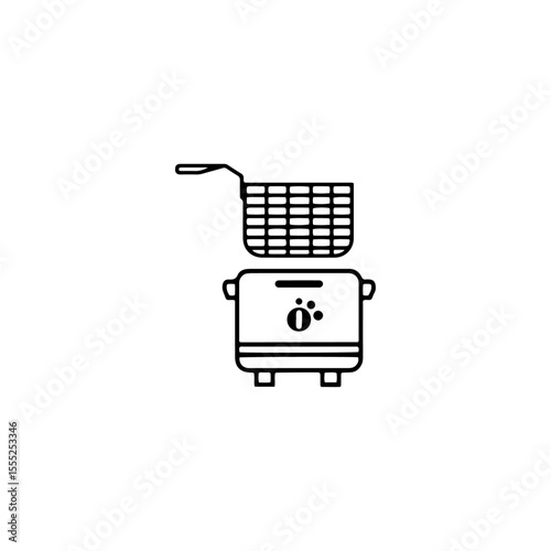 Deep Fryer icon flat vector design.