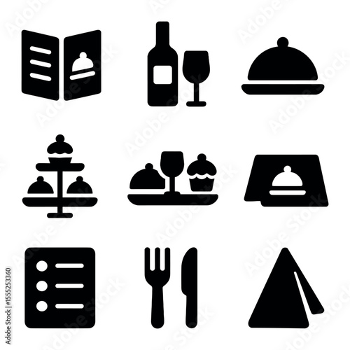 Startup Icons Grid. Solid, filled icons set of startup launch: rocket launchpad, startup flag, pitch deck,