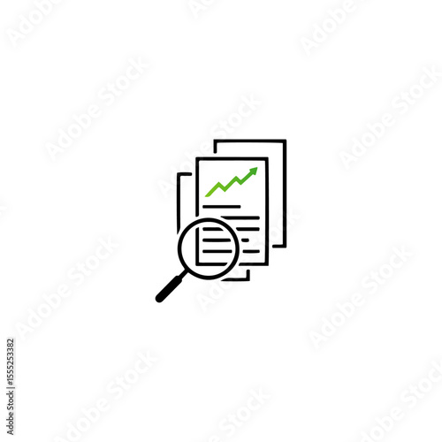 Document inspection icon flat vector design. 01