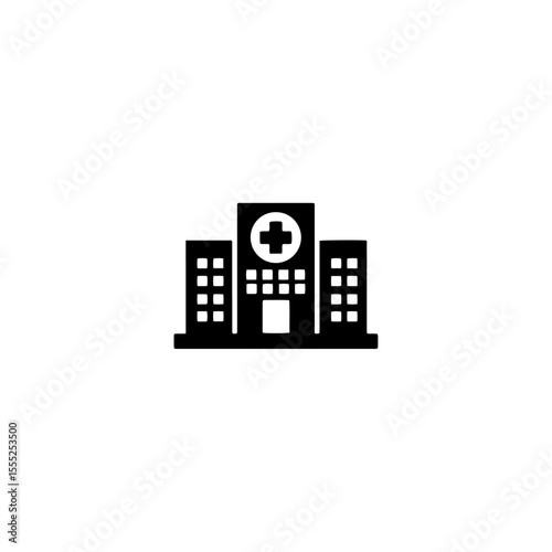 Hospital building icon flat vector design.