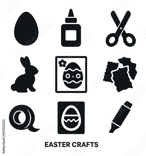 Space Launch Icon Set. Solid, filled icons set of space launches: rocket lift-off, launchpad base, mission