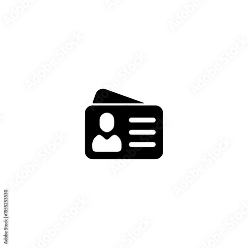 Id card icon flat vector design.