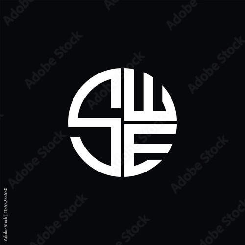 SWE logo SWE icon SWE monogram SWE letter minimalist Circle flat Unique modern abstract logo design.