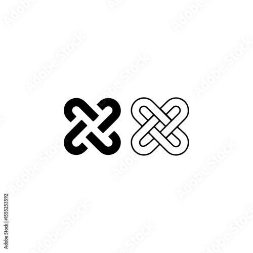 Interlocking set icon flat vector design.