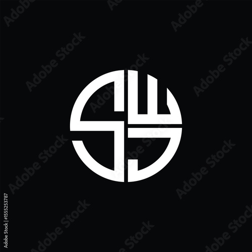 SWJ logo SWJ icon SWJ monogram SWJ letter minimalist Circle flat Unique modern abstract logo design.