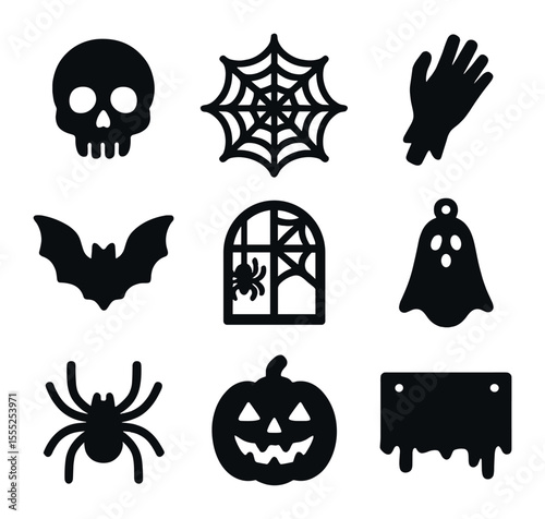 Constitutional Law Icons. Solid, filled icons set of constitutional law: legal constitution scroll, national