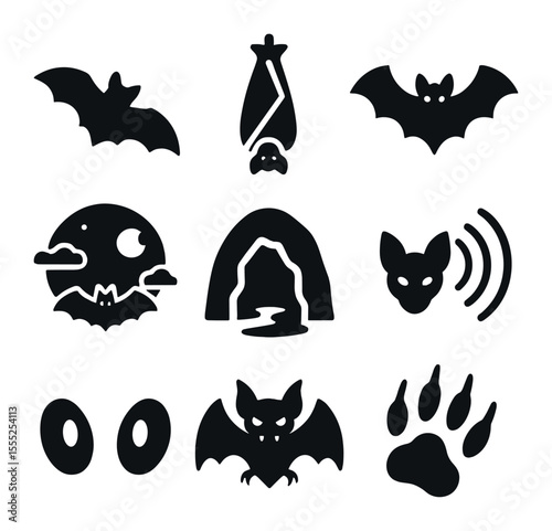 Immersive Gaming Icons. Solid, filled icons set of immersive gaming: VR glove, head tracker, neon HUD, motion