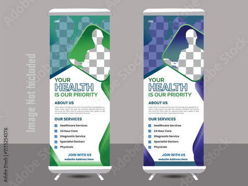 Creative Medical Roll up Banner Design Templated