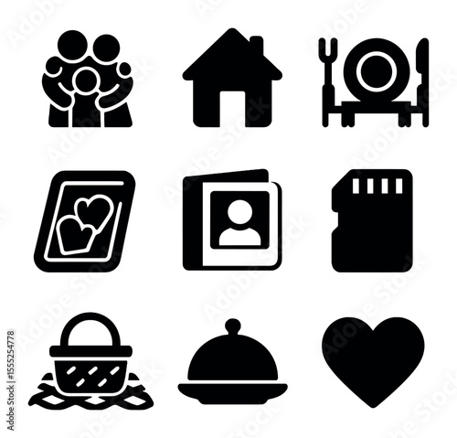 Software License Icons. Solid, filled icons set of software licenses: software icon, EULA paper, terms check,