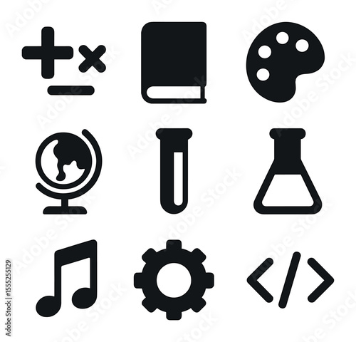 Virtual Wellness Icons. Solid, filled icons set of virtual wellness: meditate pose, calm room, breath tracker,