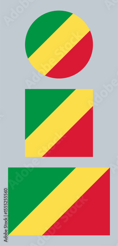 
Congo Flag – Vector Illustration on Gray Background