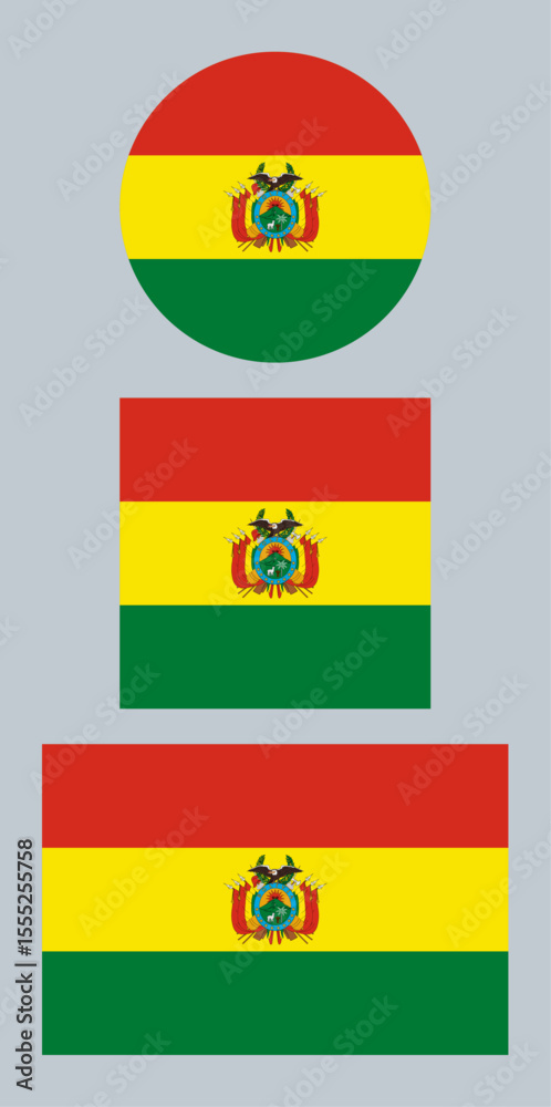 Obraz premium Bolivia Flag – Vector Illustration on Gray Background
