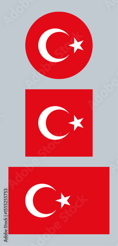 
Turkey Flag – Vector Illustration on Gray Background

