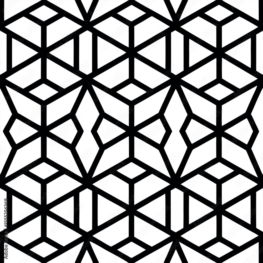 Fototapeta premium A seamless pattern featuring intricate, repeating geometric shapes.