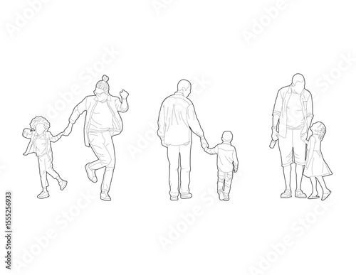 CAD People - Family - Set 2 - BW