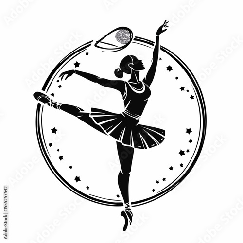 Dance Practice Vector. Dance Studio Design Logo vector isolated on white background.