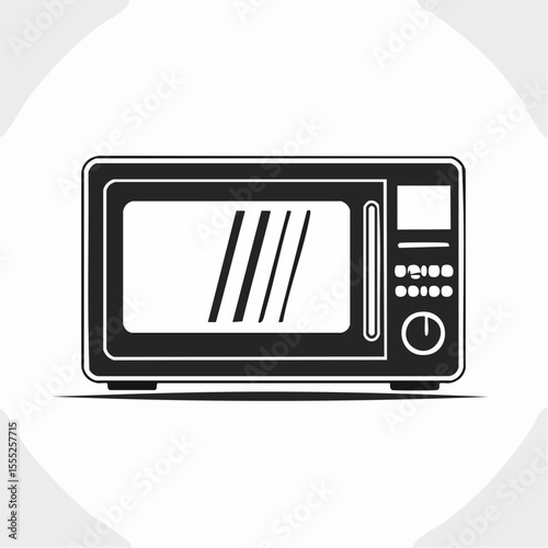 Microwave oven image vector. Microwave oven icon logo design template on white background.