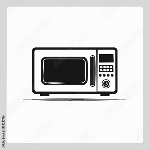 Microwave oven image vector. Microwave oven icon logo design template on white background.