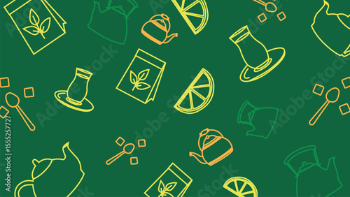 Herbal Tea and Lemon Background