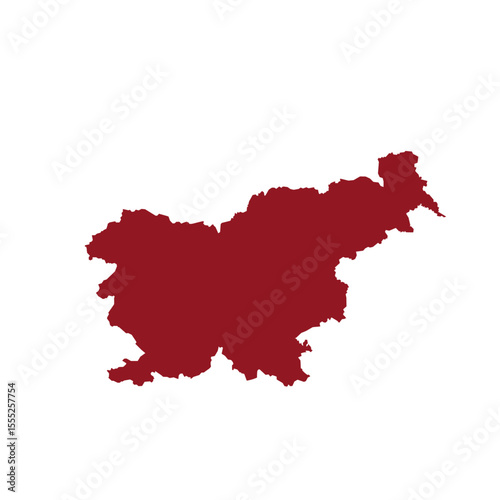 Map of Slovenia, sign silhouette. World Map Globe. Vector Illustration isolated on white background. Europe continent.