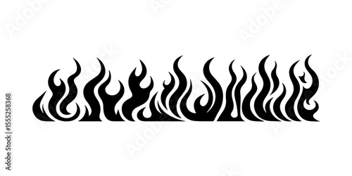 Seamless Horizontal Flame Border.