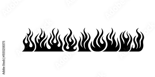 Seamless Horizontal Flame Border.