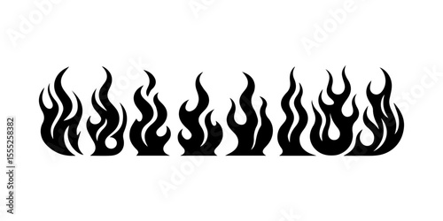 Seamless Horizontal Flame Border.