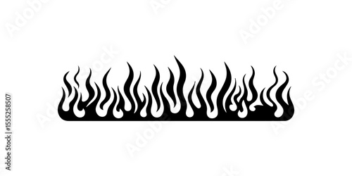 Seamless Horizontal Flame Border.