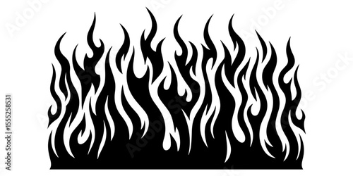 Seamless Horizontal Flame Border.
