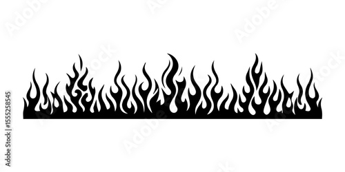Seamless Horizontal Flame Border.