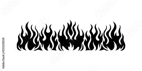 Seamless Horizontal Flame Border.