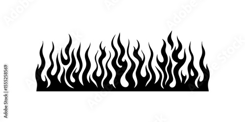 Seamless Horizontal Flame Border.