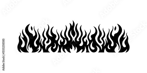 Seamless Horizontal Flame Border.