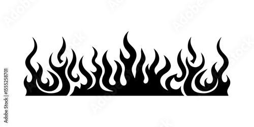 Seamless Horizontal Flame Border.