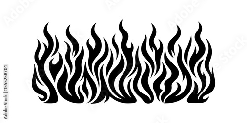 Seamless Horizontal Flame Border.