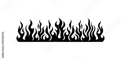 Seamless Horizontal Flame Border.