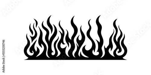 Seamless Horizontal Flame Border.