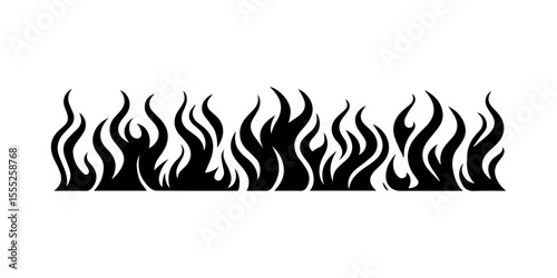 Seamless Horizontal Flame Border.