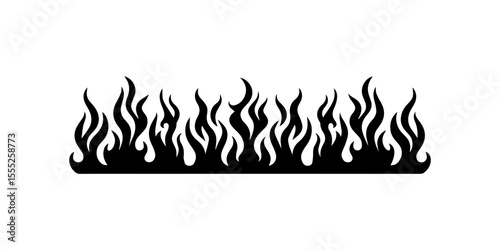 Seamless Horizontal Flame Border.