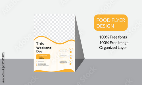 Food flyer design template a4 layout design.