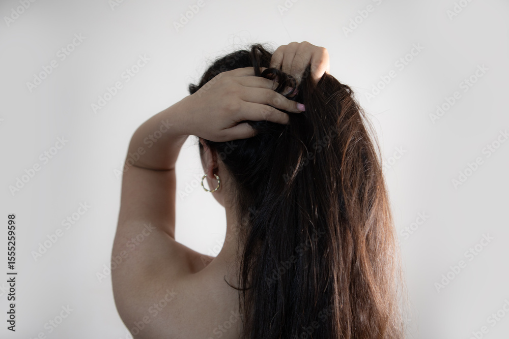 Naklejka premium young woman with long hair