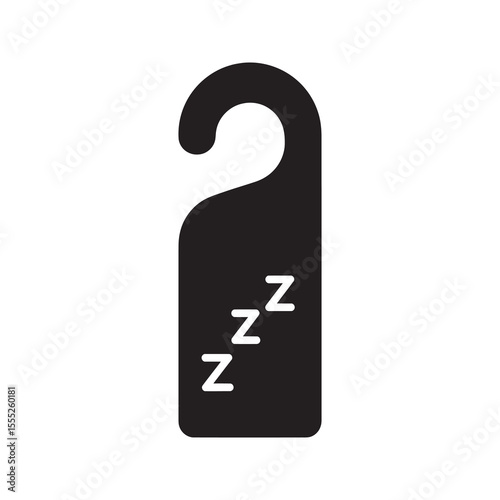 Do not disturb sign icon for hotel room privacy door hanger requesting quiet and no entry a symbol for sleep rest or private meeting vector solid glyph icon