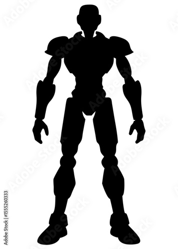 Clean humanoid silhouette with upright pose and digital soft futuristic appearance
