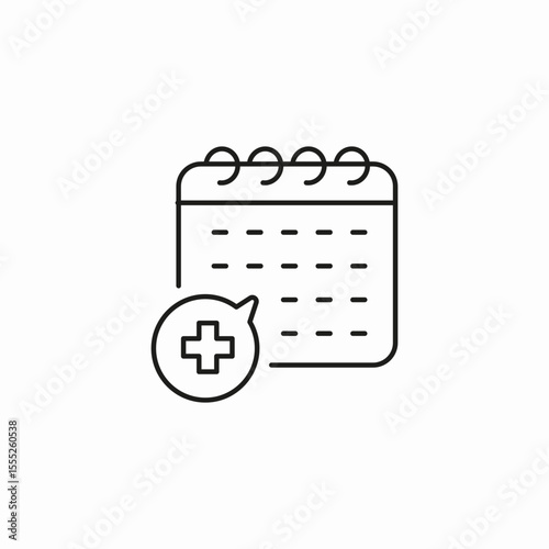 appointment calendar medical icon sign vector