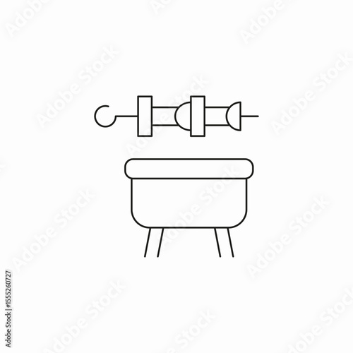 barbecue skewers grill icon sign vector
